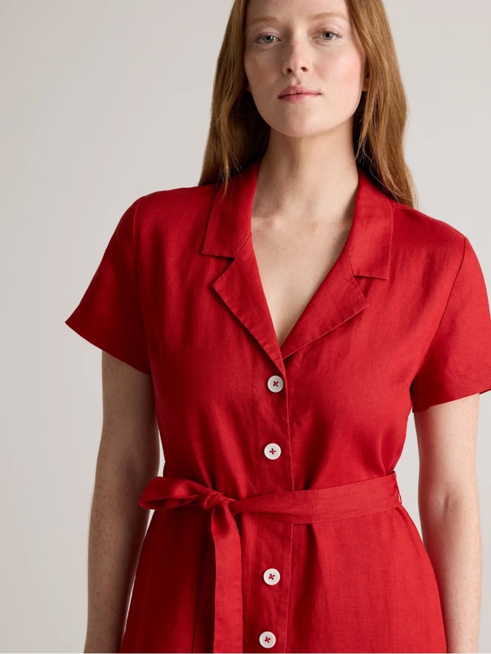 Quince 100% European Linen Button Front Dress Chile XL - Picture 2 of 14